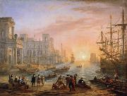 Claude Lorrain Seaport at Sunset (mk17) Germany oil painting reproduction